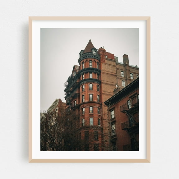 Brooklyn Heights Architectural - Brooklyn New York Photography Oak Framed Wall Art Print 16 x 20 inches