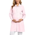 thumbnail image 2 of Neewe Women's Plain Maternity Solid Color Long Sleeve Turn-down Collar Work Clothes Nurse Clothes(s-3XL), 2 of 7