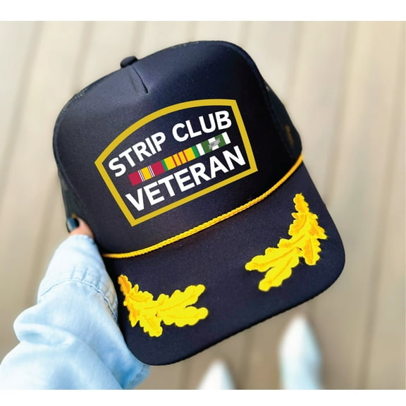 Strip Club Veteran Black and Gold Unisex Foam Trucker Hat