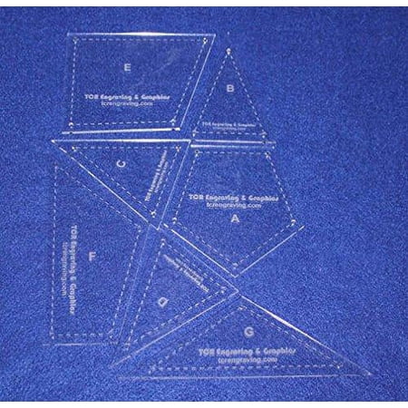 7 Piece Veterans Quilt Laser Cut Templates - 1/8" Acrylic-clear - W/guidelines