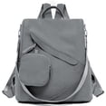thumbnail image 2 of Stylago Backpack Purses for Women Square Corduroy Computer Bags with Zipper Pouch Crossbody Strap Schoolbag for Travel Work Grey, 2 of 6