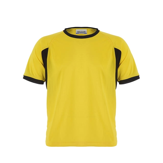 Playera deportiva EKIP Amarillo / Negro para hombre/mujer, ideal gym y running