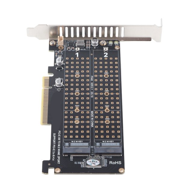 Tarjeta adaptadora NVME a PCIE X8 Tarjeta de expansión dual de 32 Gbps Lector de Disco duro Accesorios para computadora Bling Bling