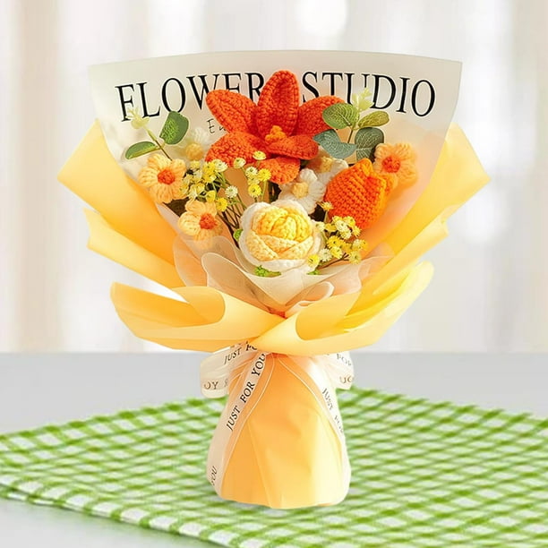 flameer Completed Crochet Flower Bouquet Completed Crochet Flowers