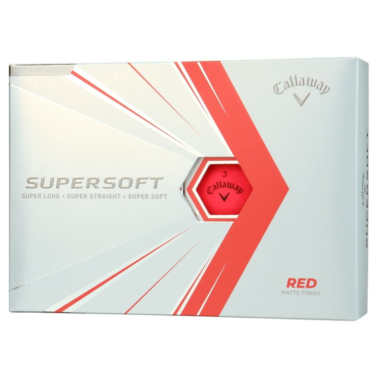 Callaway Golf Supersoft Matte Red Golf Balls, 12 Pack, Hybrid