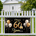 thumbnail image 5 of LUUFILx Cheers to 60 Years Banner Gold Balloon Backdrop Photography Props Anniversary Decorations Party Supplies Background Celebration Decor, 5 of 8