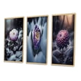 thumbnail image 3 of Designart "Violet Peony Frosty Bloom II" Floral & Botanical Framed Wall Art Set Of 3 - Purple Peonies Frame Gallery Set For Office Decor, 3 of 6