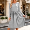 thumbnail image 6 of Livrdious Fall Dresses for Women Long Sleeve A Line Striped Dress Womens Casual Midi Flowy Dresses, 6 of 6