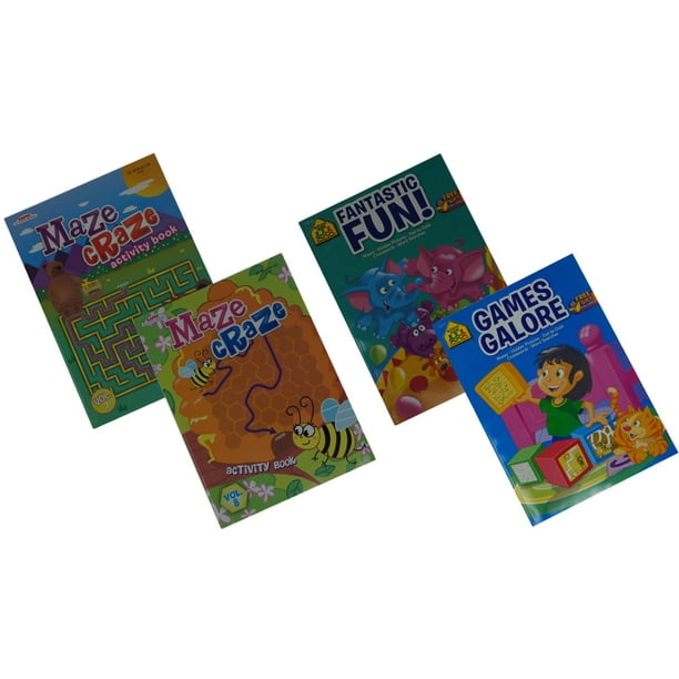 Childrens Activity Books 4 pack Mazes and Games Galore!