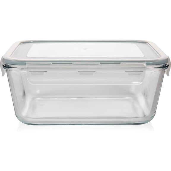 Razab 2700ml / 91Oz / 11.5 Cups Large Glass Food Storage Containers with Lids - Glass Meal Prep Containers for Roasting & Storing Leftover, Glass Lunch Container, Microwave & Oven Safe