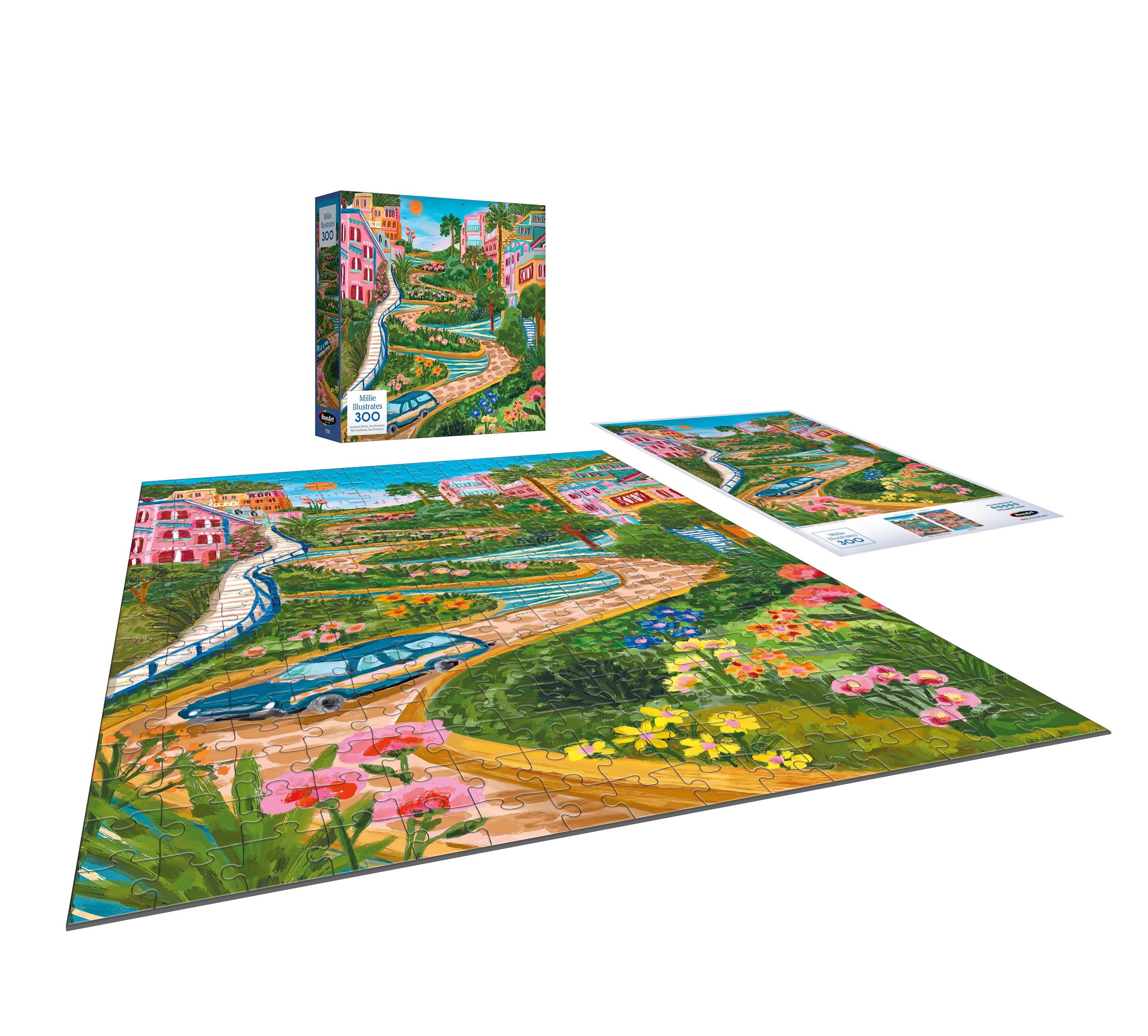 RoseArt Modern Illustrations 300-Piece Lombard Street, San Francisco Adult Interlocking Puzzle