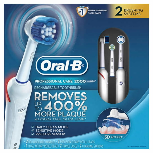 OralB Professional Care 2000 Dual Handle Rechargeable Toothbrush 2