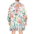 thumbnail image 2 of Wearable Oversized Blanket,Pioneer Flower Floral Print Pattern Wearable Blanket Hoodie for Adults,Cozy Hooded Blankets with Super Pockets,Super Warm Fuzzy Pullover for Women & Men, 2 of 6