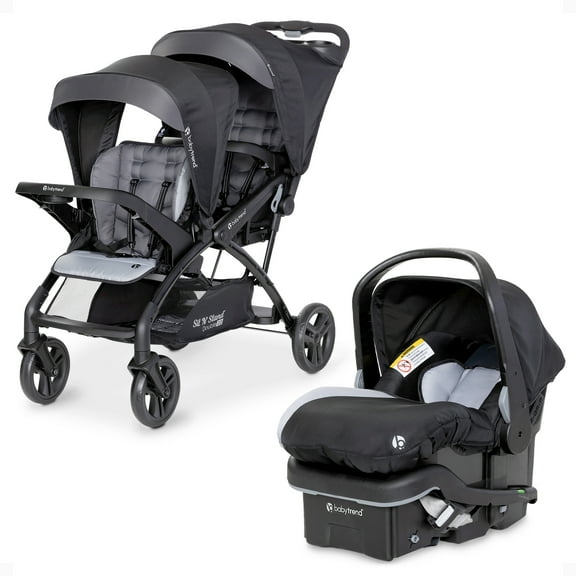 Baby Trend Double Stroller w/ Infant Car Seat, Sit N' Stand & EZ-Lift Plus, Stormy, Travel System