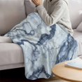 thumbnail image 3 of Blue Marble Blanket Soft Cozy Warm Throw Blanket for Couch, Plush Fuzzy Flannel Fleece Blankets for Sofa, Modern Abstract Ink Painted Aesthetics Bed Blankets Lightweight Gifts for Women, 50"x60", 3 of 9