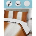 thumbnail image 4 of Quilts Full Size Bedding Set, Burnt Orange Striped Lightweight Quilted Comforter, Orange Ombre Farmhouse Abstract Art Soft Reversible Bedspread Coverlet with Pillow Covers for All Season, 78" x 90", 4 of 7