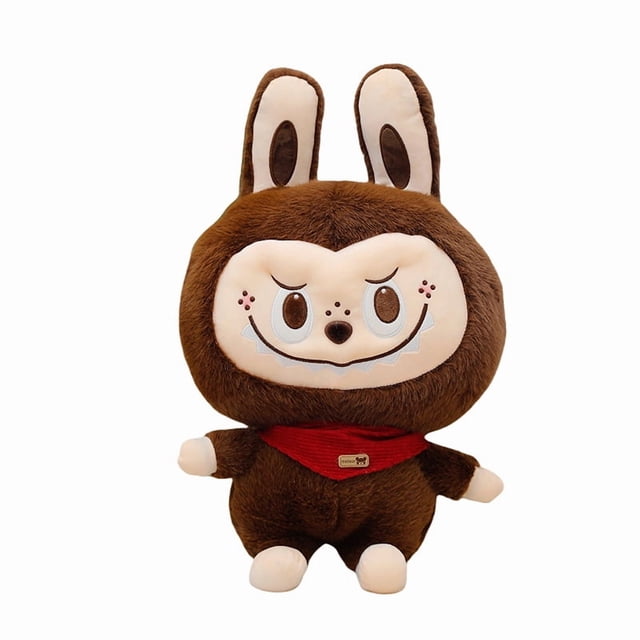 Muñeco de peluche con forma de conejo Labbub, marrón suave, 30 cm