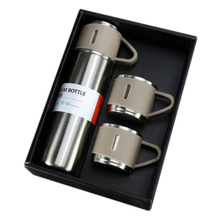 

500Ml Double-Layer Stainless Steel Vacuum Insulation Coffee Tumbler Travel Mug Business Trip Water Bottle Silver