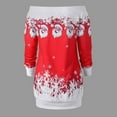 thumbnail image 5 of WFJCJPAF 2024 New Product Clearance！ Summer Tops for Women,Women's Christmas Santa Claus Printing Long Sleeve Shoulder Tops - Red M, 5 of 6