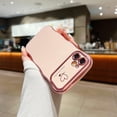 thumbnail image 2 of Compatible with iPhone 14 Case for Girls Women,Cute Curly Wavy Grip Design with Love Heart Pattern Case Plating Edge Full Camera Protection Soft Shockproof Phone Case for iPhone 14-Pink, 2 of 11