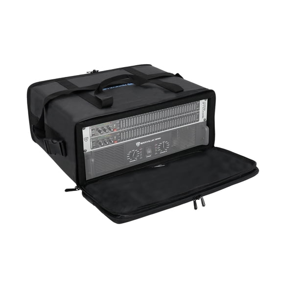 Rockville RRB45 V2 4U Rack Bag, 16in Depth, Double-Sided Access, Removable Rack Case, Padded Shoulder Strap