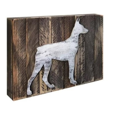 Designocracy 98122-12 Vintage Dog Silhouette Art on Board Wall Decor