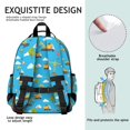 thumbnail image 5 of Excavator and Tree Blue Pattern Cute School Backpack Bag for School with Padded Back and Adjustable Shoulder Straps 15.25"x11.5"x5.25", 5 of 5
