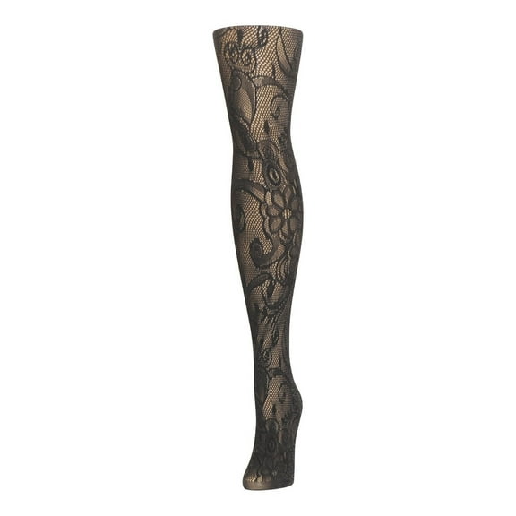 MeMoi Women's Botanic Scene Net Tights - Womens - Female (Medium/Large, Two Tone Gray)