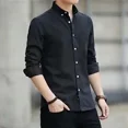 thumbnail image 3 of Camisas y blusas para hombre con bolsillos, ropa de manga larga, camisa de vestir blanca, lisa, formal, de oficina, de diseñador, moda 2024, 3 of 5