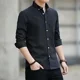 thumbnail image 3 of Camisas y blusas para hombre con bolsillos, ropa de manga larga, camisa de vestir blanca, lisa, formal, de oficina, de diseñador, moda 2024, 3 of 5