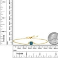 thumbnail image 3 of Gem Stone King 18K Yellow Gold Plated Silver London Blue Topaz Solitaire Bracelet for Women (1.18 Cttw, Cushion Cut 6MM), 3 of 4