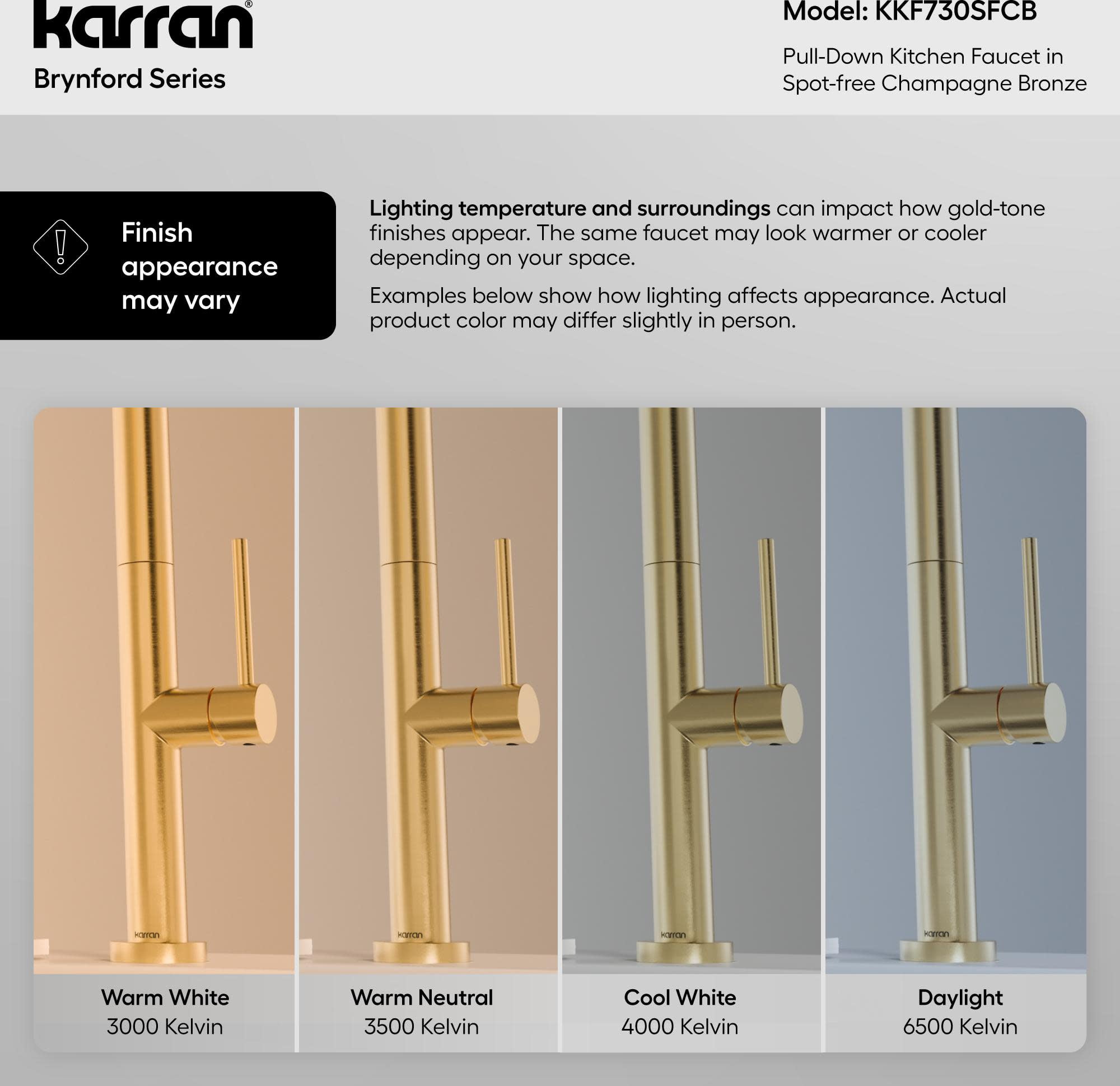 Karran Usa KKF730SFCB Brynford 1.8 GPM Single Hole Pull Down Kitchen Faucet - Spot-Free