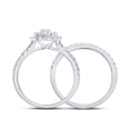 thumbnail image 4 of 10K White Gold Round Dia. Bridal Wedding Band Set 1ctw, Women's Size: 5-10, 4 of 4