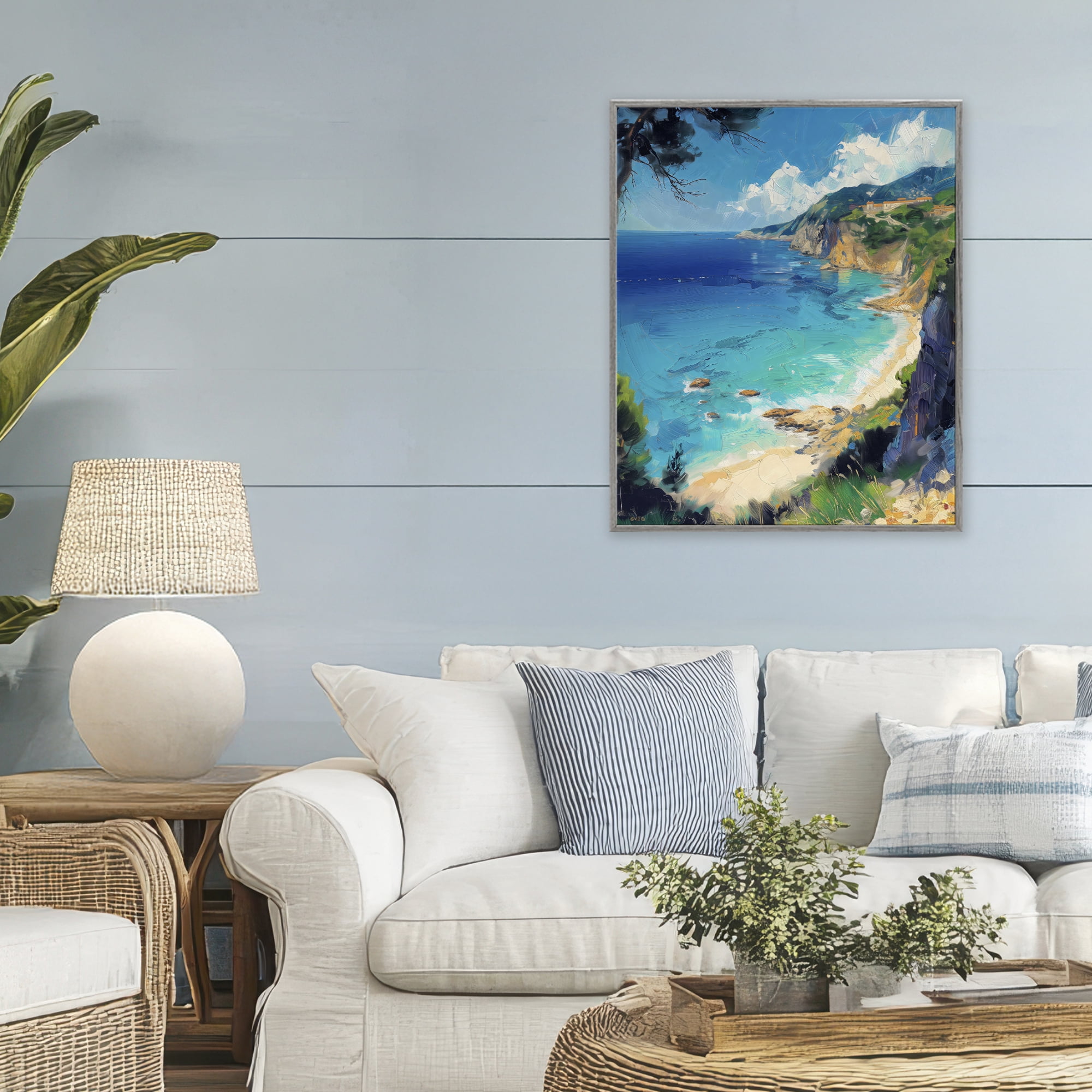 Stupell Industries View of Ocean Retreat Gray Framed Giclee Art, design by Creative Studio