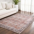 thumbnail image 3 of BoutiqueRugs Watchtower Boho Oriental Damask Patterned Rug -Traditional Floral Carpet for Living Room, Bedroom - Machine Washable - Pink, Peach, Red - 6'7" x 9' (6x9), 3 of 11