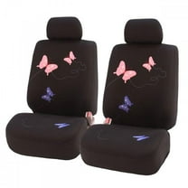 TLH Black Floral Seat Covers Full Set, Universal Fit for Cars, Auto, SUVs
