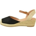 thumbnail image 3 of Fashion Thirsty Womens Ladies Wedge Heel Buckle Ankle Strap Closed Toe Sandals, 3 of 4