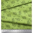 thumbnail image 2 of Soimoi Green Rayon Fabric Star & Miracle Happened All The Time Text Printed Fabric 1 Yard 56 Inch Wide, 2 of 5