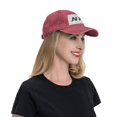 thumbnail image 4 of DouZhe Adjustable Washed Cotton Baseball Cap - NFT Blockchain Prints Vintage Dad Hat Unisex Sports Caps (Red), 4 of 6