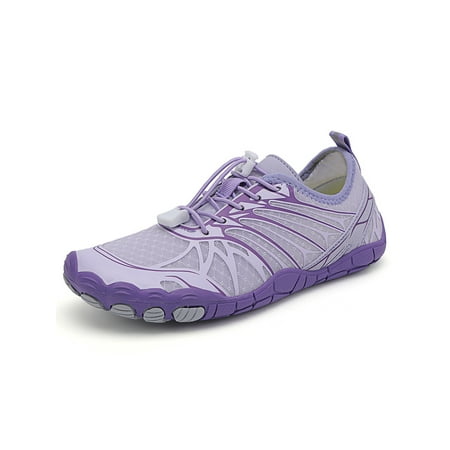 

Bellella Girls Boys Aqua Socks Quick Dry Beach Shoe Mesh Water Shoes Comfort Athletics Swim Exercise Sneakers Purple 5.5