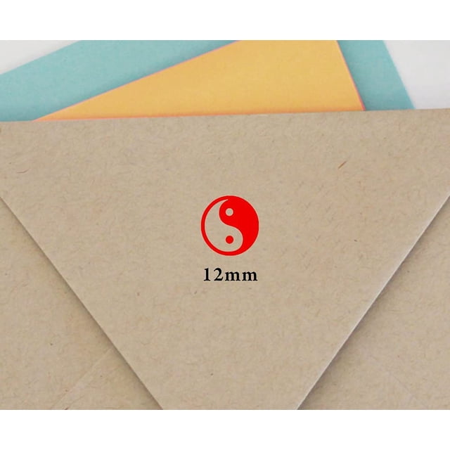YIN YANG Self Inking Mini Rubber Stamp Colop Round Decorative Teachers Stamps 12mm