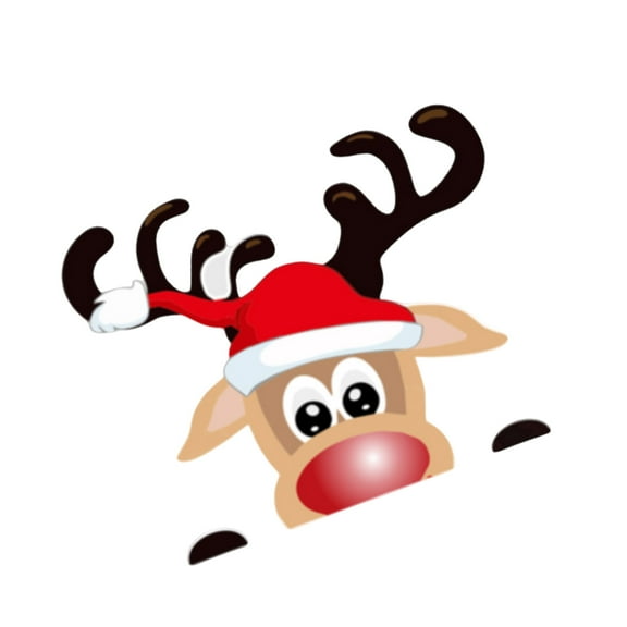 Reindeer & Santa Car Window Cling PVC Festive Decorations Vehicle Glass Sticker Vehicle Window Ornament for Vehicles