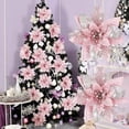 thumbnail image 2 of 2024 Nuevo árbol de Navidad con flores brillantes de 14 cm, adornos de flores artificiales, decoración navideña para el hogar, Año Nuevo, 2 of 5