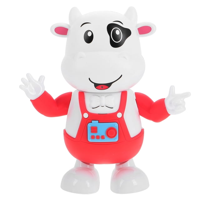 Juguete musical para bebés, vaca iluminada, juguete para cantar y bailar para niños pequeños, juguete interactivo de animal animado eléctrico que camina con sonido y luces
