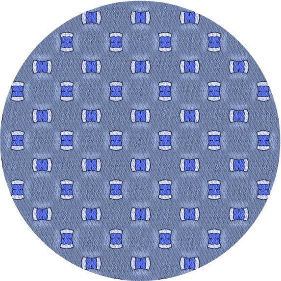 Ahgly Company Machine Washable Indoor Square Transitional Sky Blue Area Rugs, 3' Square