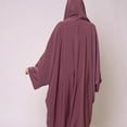 thumbnail image 7 of IBTOM CASTLE Muslim Dresses for Women, Long Sleeve Eid Islamic Prayer Jilbab Khimar Cardi Robe Middle East Maxi Abaya Dress Pink+Purple, 7 of 7