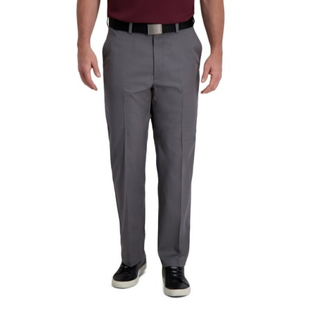 Men's Haggar® Cool Right® Performance Flex Classic-Fit Flat-Front Pants Color: Heather Gray Size: 44X32