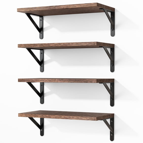 Set de 4 Repisas Flotantes de Madera Fixwal Marrón 42 cm