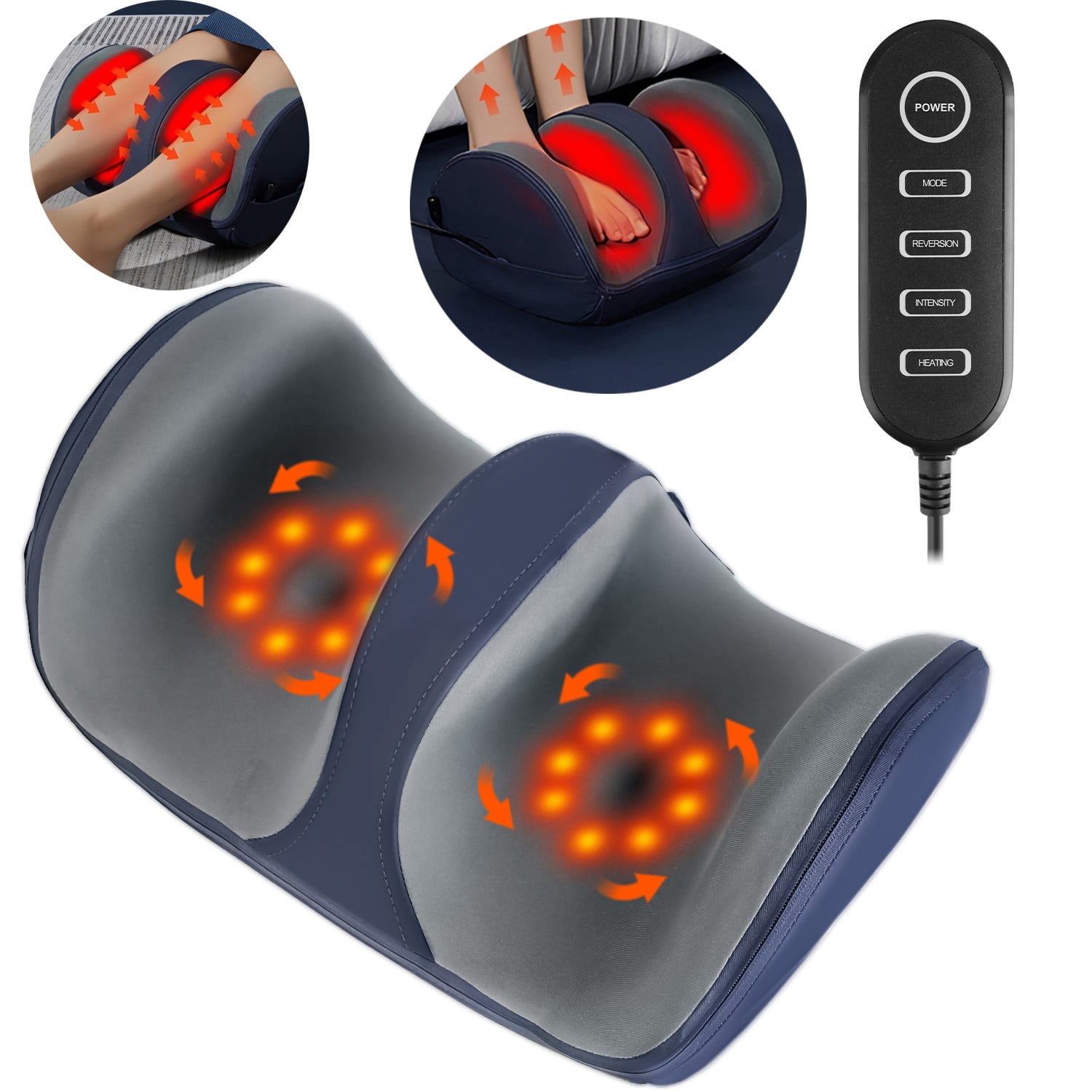 iMounTEK Foot and Calf Massager with Heat, Shiatsu Foot Massager Machine with 3 Modes 3 Intensity Levels, Gifts for Mom & Dad