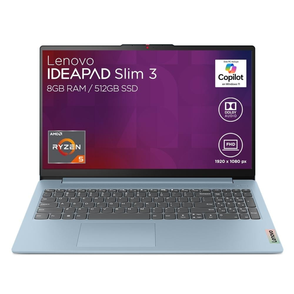 Lenovo Laptop Lenovo Ideapad Ip Slim3 15amn8 R5 8 Gb Ram 512 Gb Ssd Azul